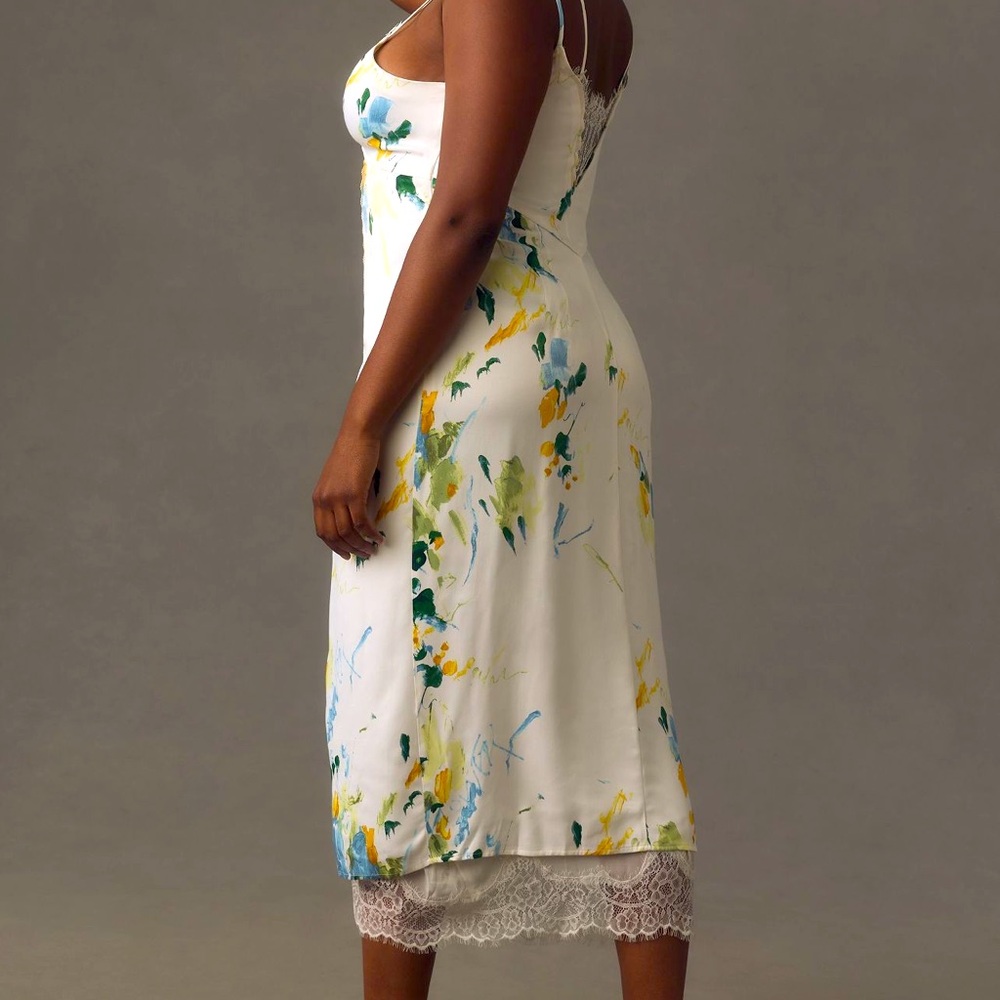 Anthropologie lace trim slip dress!